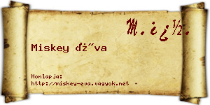 Miskey Éva névjegykártya